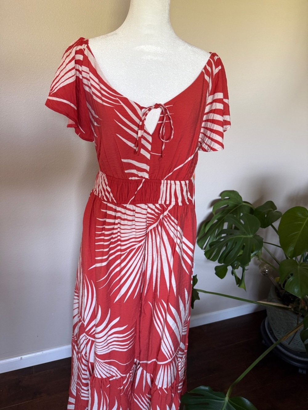 Nine West Coral Tropical Print Maxi Dress, XXL - Picture 2 of 14